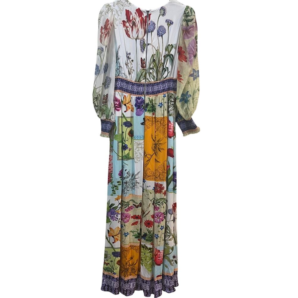 NEW NWT Alice and Olivia Bellami V Neck Maxi Dress With Slit US 8 - Picture 12 of 13